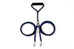 One-to-two double-headed pet double leash dog braided round rope dog chain