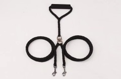 One-to-two double-headed pet double leash dog braided round rope dog chain
