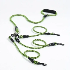 Detachable Multi-Buckle Pet Leash Dog Walking Traction Nylon Three Dog Leash