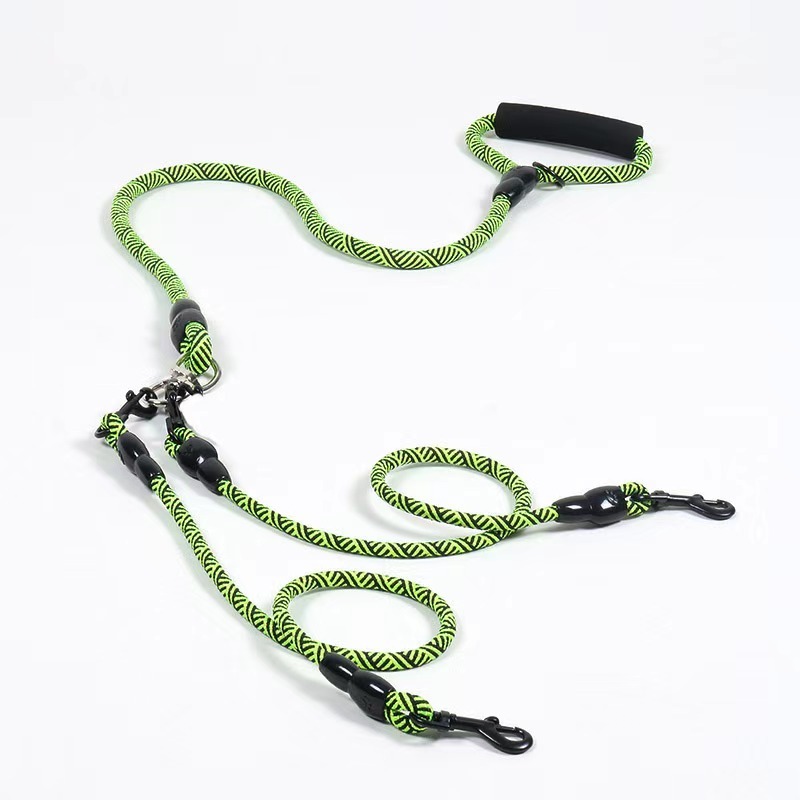 Detachable Multi-Buckle Pet Leash Dog Walking Traction Nylon Three Dog Leash