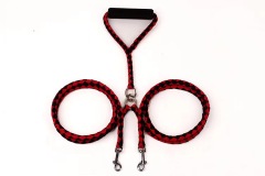 One-to-two double-headed pet double leash dog braided round rope dog chain