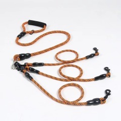 Detachable Multi-Buckle Pet Leash Dog Walking Traction Nylon Three Dog Leash