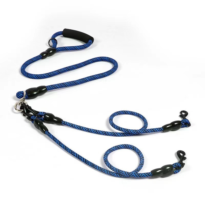 Detachable Multi-Buckle Pet Leash Dog Walking Traction Nylon Three Dog Leash