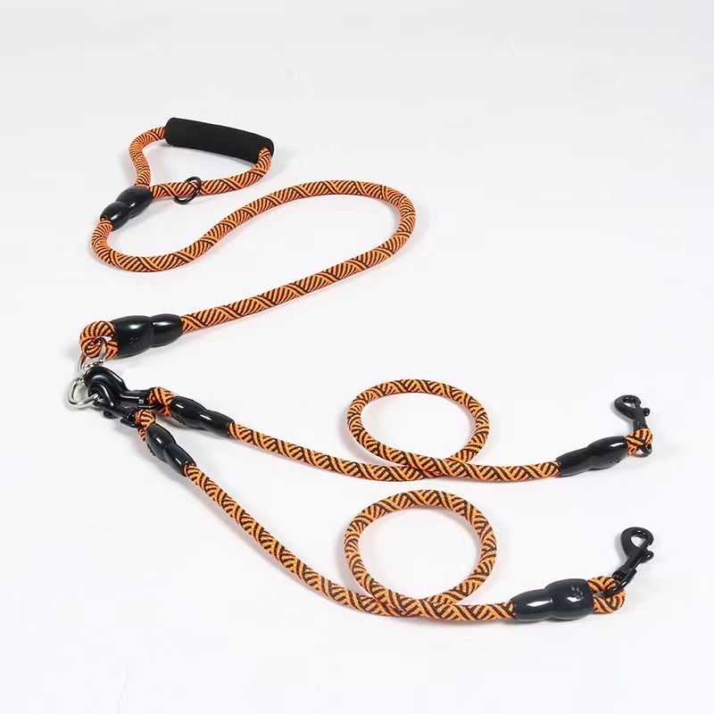 Detachable Multi-Buckle Pet Leash Dog Walking Traction Nylon Three Dog Leash