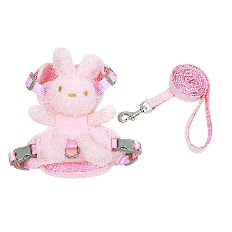 Cute Anti-breakaway Leash for Small To Medium Dogs Toy Design Chest Harness Cute Adjustable for Cats Bunny-shaped Pet Collar