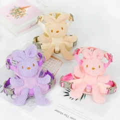 Cute Anti-breakaway Leash for Small To Medium Dogs Toy Design Chest Harness Cute Adjustable for Cats Bunny-shaped Pet Collar