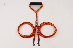 One-to-two double-headed pet double leash dog braided round rope dog chain