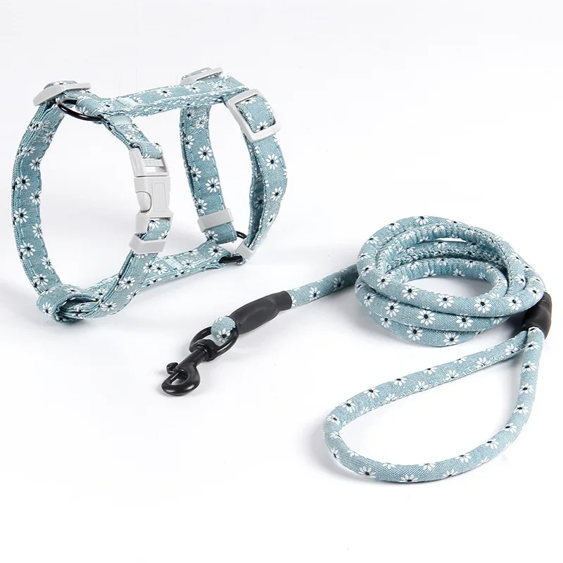 Fully Adjustable Vest Dog Harness with Leash Durable Colorful Nylon Harness Set