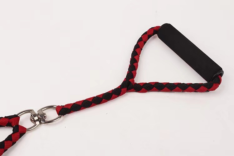 One-to-two double-headed pet double leash dog braided round rope dog chain