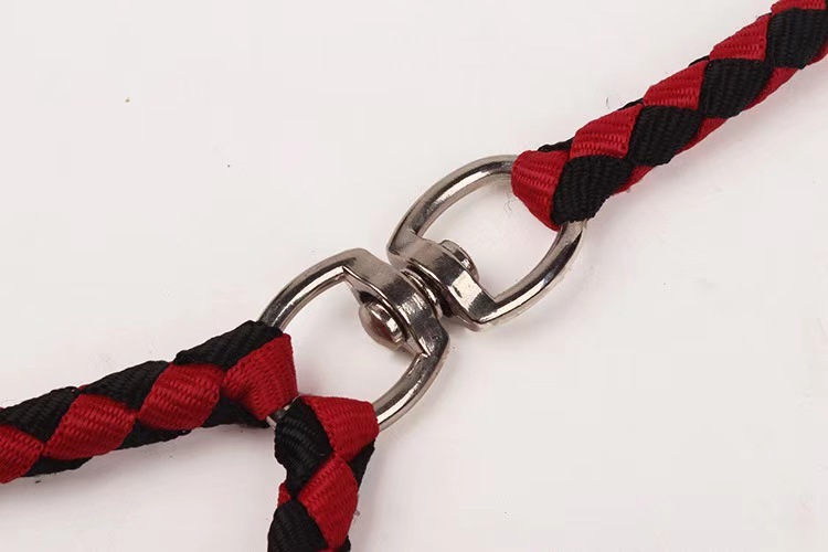 One-to-two double-headed pet double leash dog braided round rope dog chain