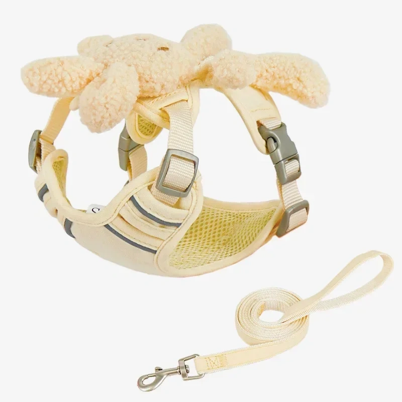 Cute Anti-breakaway Leash for Small To Medium Dogs Toy Design Chest Harness Cute Adjustable for Cats Bunny-shaped Pet Collar