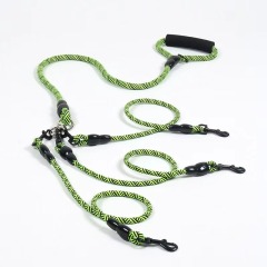 Detachable Multi-Buckle Pet Leash Dog Walking Traction Nylon Three Dog Leash
