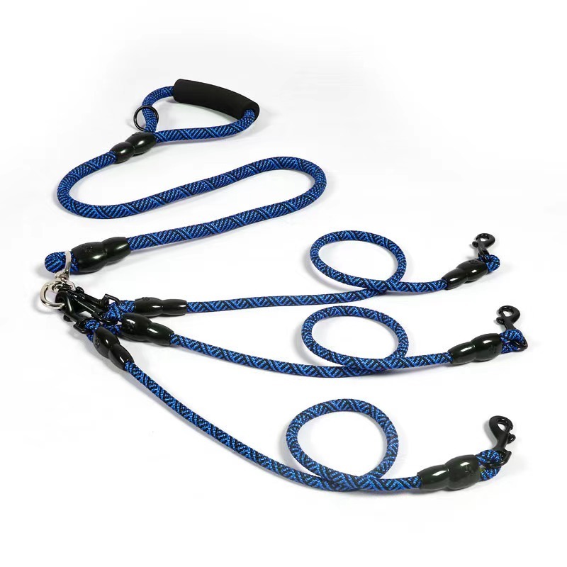 Detachable Multi-Buckle Pet Leash Dog Walking Traction Nylon Three Dog Leash