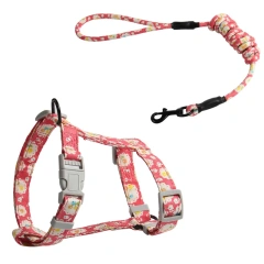 Fully Adjustable Vest Dog Harness with Leash Durable Colorful Nylon Harness Set