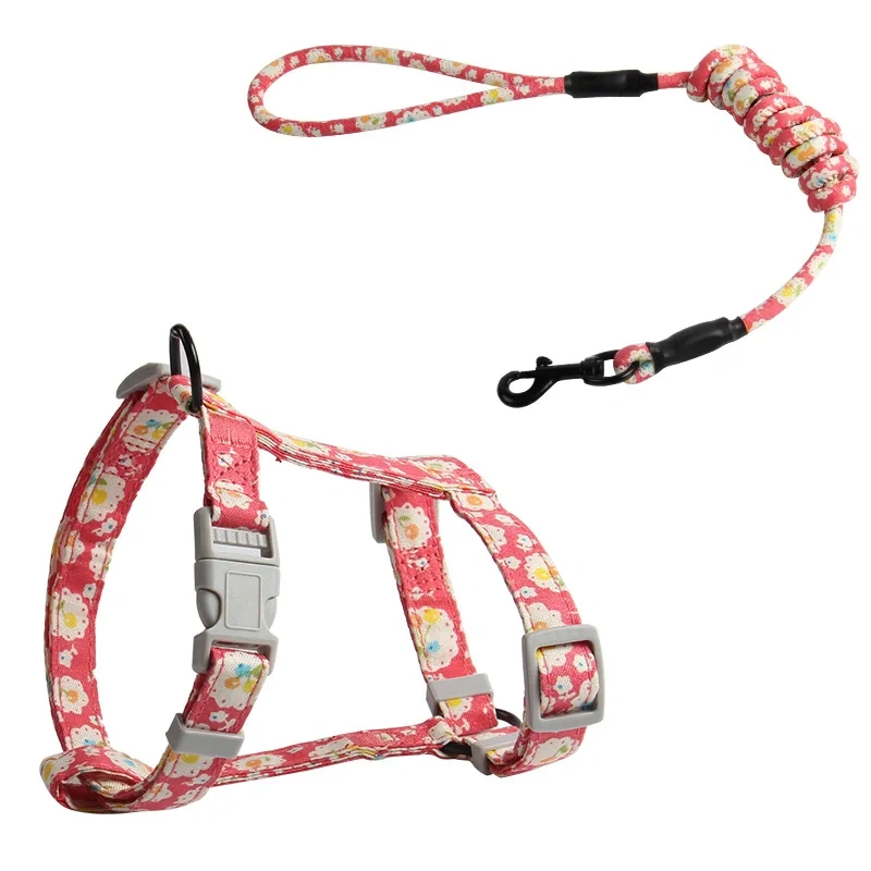 Fully Adjustable Vest Dog Harness with Leash Durable Colorful Nylon Harness Set