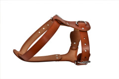 Genuine Leather Dog Harness,Real Leather Dogs Walking Training Vest Adjustable Straps  for Medium and  Large dogs