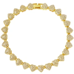 Luxury Heart Diamond Dog Chain Collar 13MM Bling Jewelry Cuban Gold Chains for Dogs and Cats Necklace