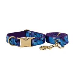 High Quality Pet Accessories Customized Designer Purple Personalized Cotton Dog Collar Leashes Printing Dog Harness  Animal 04