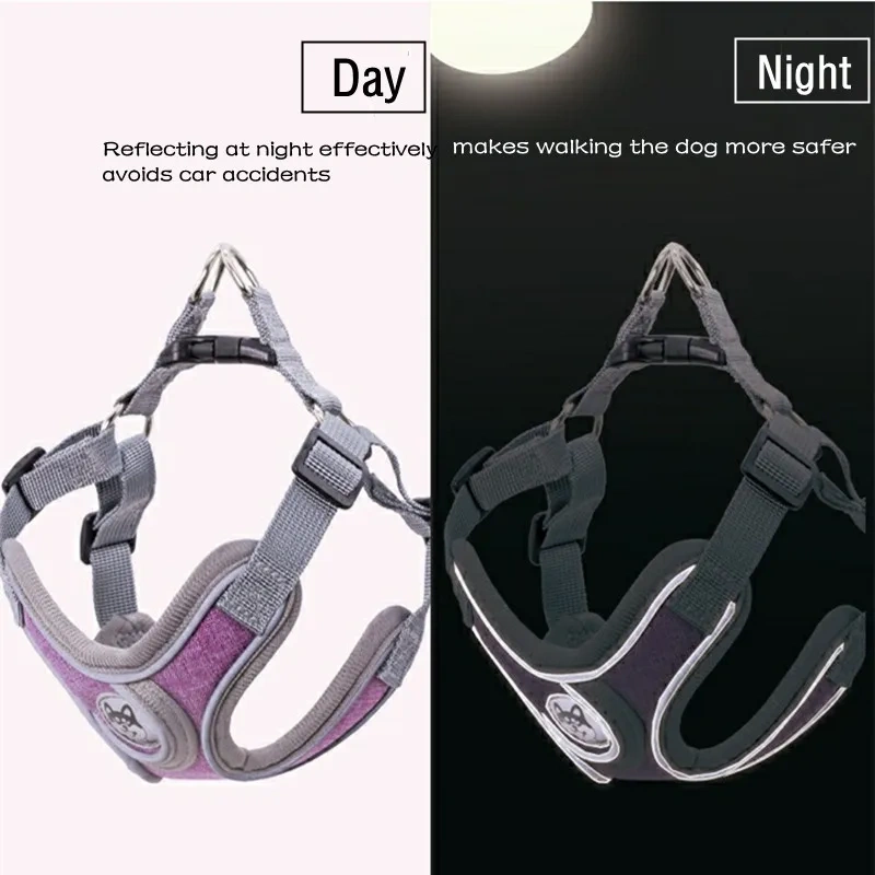 Dog Harness Leash Set Adjustable Pet Harness Vest For Small Large Dog Cat Reflective Mesh Puppy Cat Chest Strap Dog Accessories