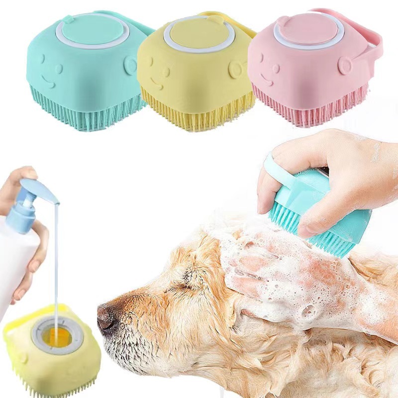 Pet Bath Brush Shampoo Massage Brush Soft Silicone Puppy Cat Comb Pet Dog Cleaning Brush for Dog Cat Shower Grooming Tool