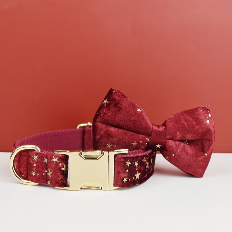 Luxury Fashion Pet Accessories Custom Design Logo Black Bottom Flower Sublimation Dog Collar Leashes Harness Bow Set Star02
