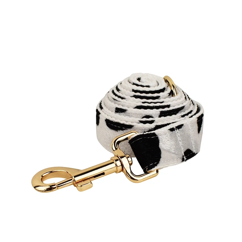 New Arrival Customized Designer Logo Gray lattice  on  Soft Cotton Dog Collar Leashes Harness Poo Bag Holder Bow  Set Animal 06