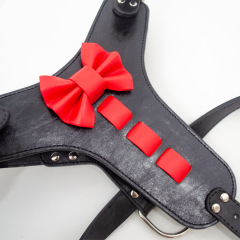 Genuine Leather Dog Harness Real Leather Dogs Training Vest With Cute Bowknot Adjustable Durable for Medium Large Pitbull