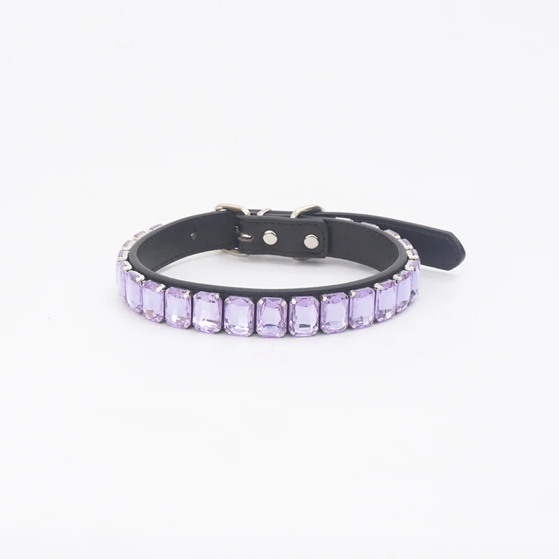 Luxury Dog Collar Rhinestone Pet Necklace PU Leather Adjustable Cat Dog Collar Small Medium Large Dog Pet Accessories Supplies