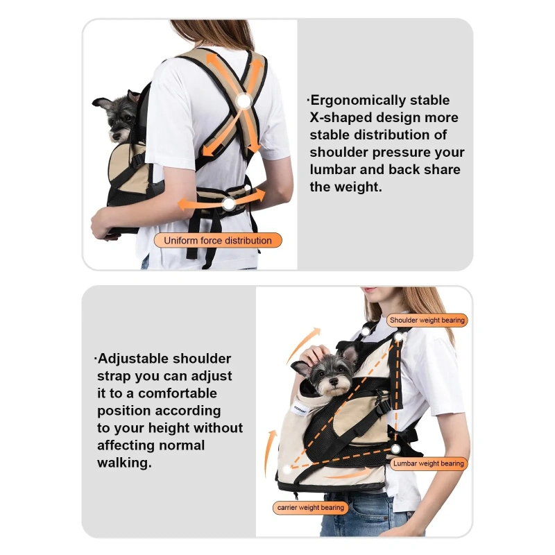 Puppy Kitten Travel Chest Sling Bag Pet Front Cat Dog Carrier Breathable Canvas Portable Backpack Cross Shoulder Strap
