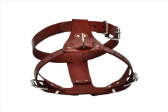 Genuine Leather Dog Harness,Real Leather Dogs Walking Training Vest Adjustable Straps  for Medium and  Large dogs