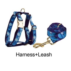 High Quality Pet Accessories Customized Designer Purple Personalized Cotton Dog Collar Leashes Printing Dog Harness  Animal 04