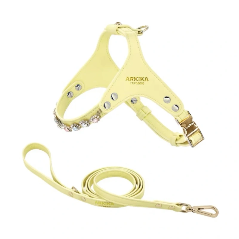 Adjustable Hot Drilling Bow Pet Chest Strap Cat Leash Rope Set Small Dog Collar Chest Back Dog Strap Small Dog Pet Supplies