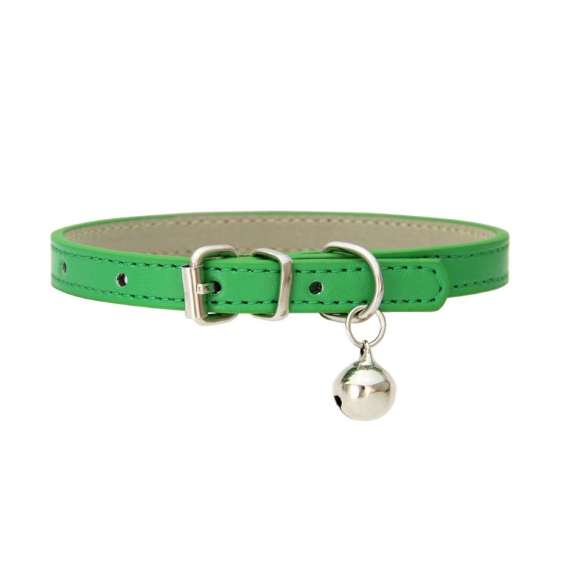 Pet Collars Pu Wholesale Cat Collar With Bell DIY 16 Color Options Cat Collar