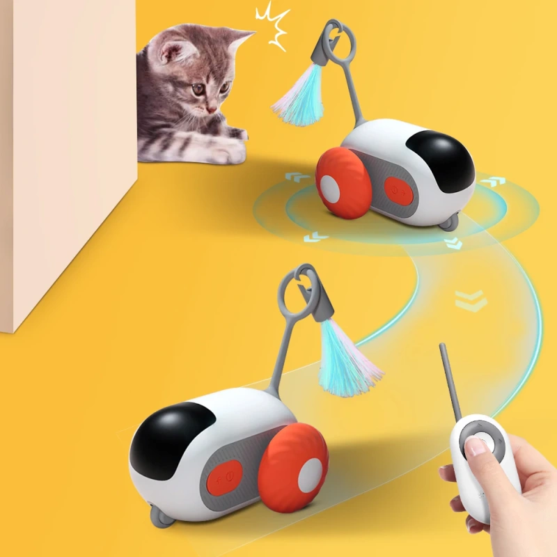 Smart Cat Toy Car Interactive Dog Toy Ball Automatic Moving Remote Control Toy Car Indoor Things for Cats Pet Kitten Supplies