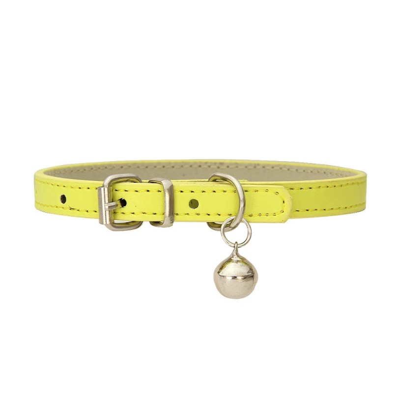 Pet Collars Pu Wholesale Cat Collar With Bell DIY 16 Color Options Cat Collar