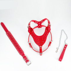 Rivet Bullet Dog Harness Leash Collar Three-Piece Set