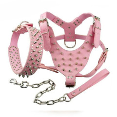 Rivet Bullet Dog Harness Leash Collar Three-Piece Set
