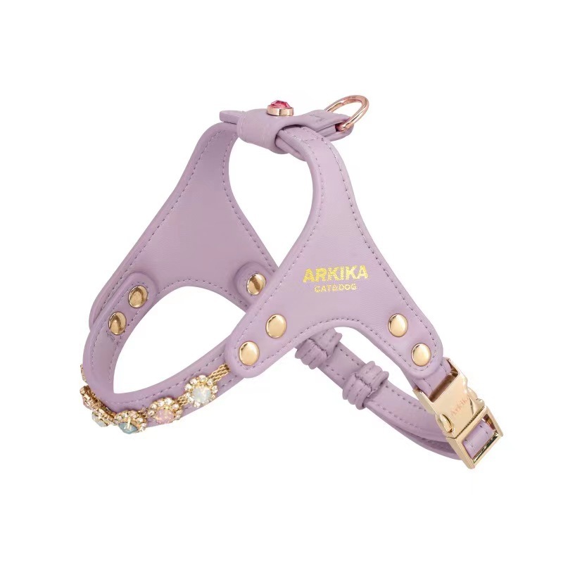Adjustable Hot Drilling Bow Pet Chest Strap Cat Leash Rope Set Small Dog Collar Chest Back Dog Strap Small Dog Pet Supplies
