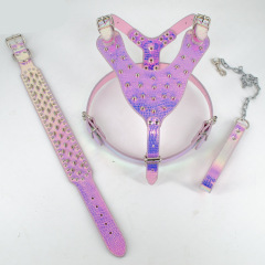 Rivet Bullet Dog Harness Leash Collar Three-Piece Set