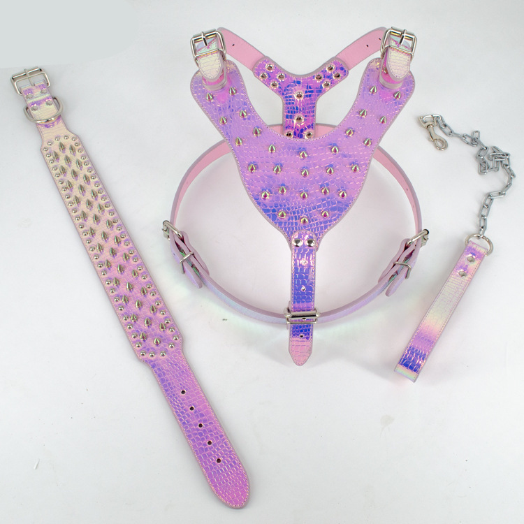 Rivet Bullet Dog Harness Leash Collar Three-Piece Set