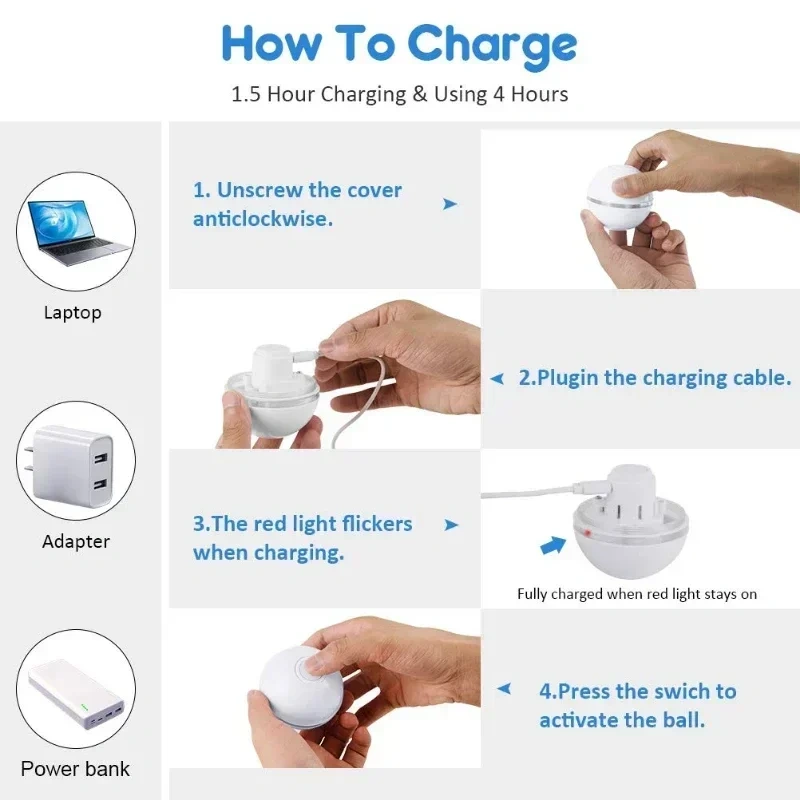 Automatic Cat Interactive Ball Smart Cat Catnip Toys with Feather Bell USB Rechargeable Self Rotating Led Pet Toy for Kitten