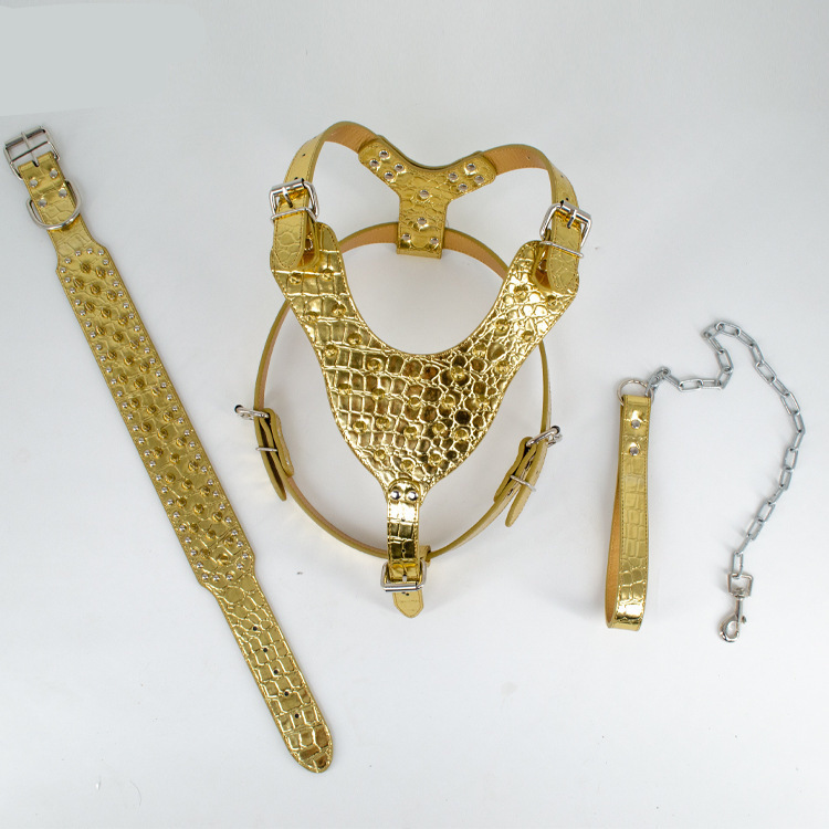 Rivet Bullet Dog Harness Leash Collar Three-Piece Set