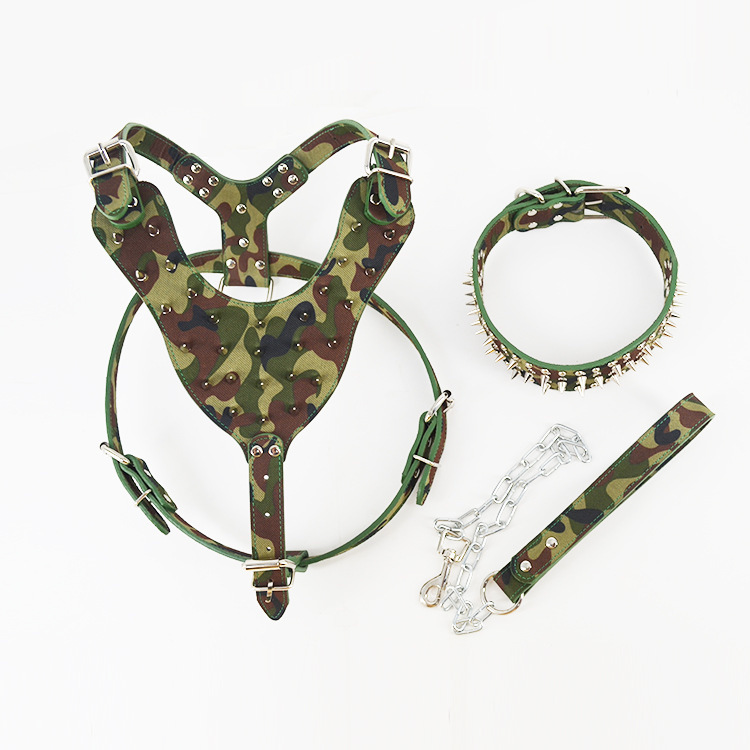 Rivet Bullet Dog Harness Leash Collar Three-Piece Set