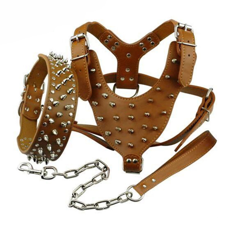 Rivet Bullet Dog Harness Leash Collar Three-Piece Set