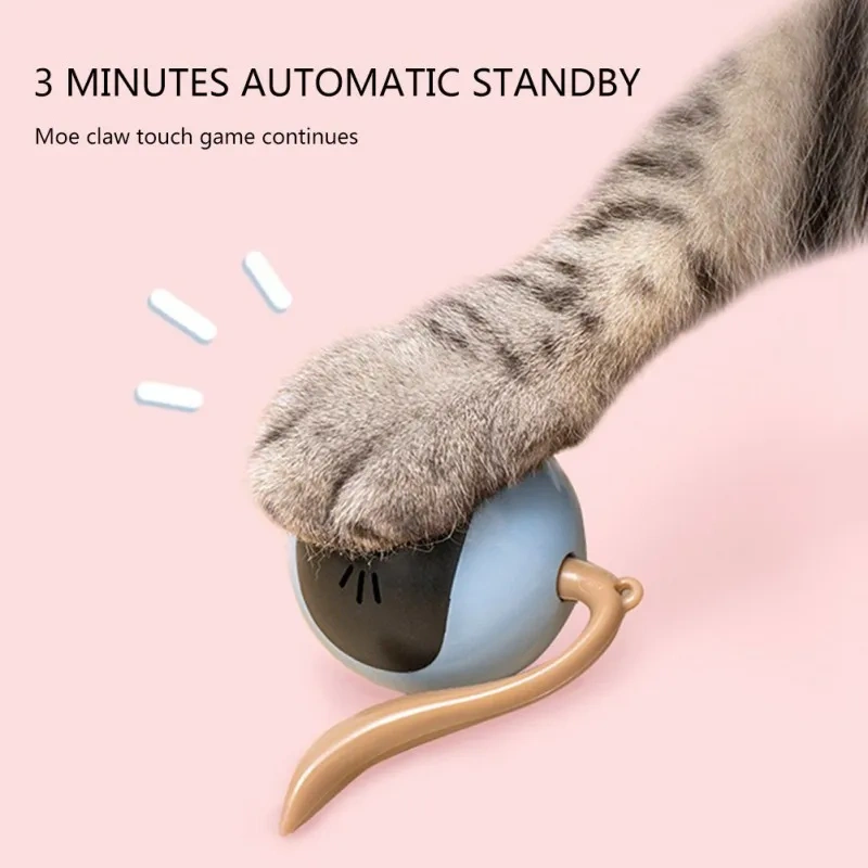 Interactive Smart Cat Toy Colorful LED Self Rotating Pet Ball Toys USB Rechargeable Kitten Automatic Ball Toys Cat Accessories