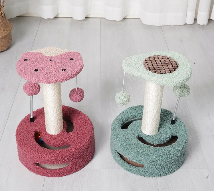 Cat Scratching Post and Kitten Scratching Post Purr-Babies to Scratch Made from Sisal and Plush Cat Scratcher Kitten Toy