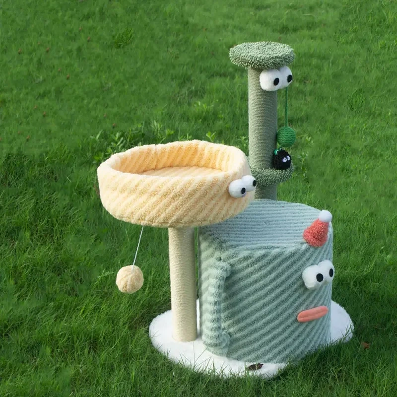 Little Monster Cat Climbing Litter Toy Integrated Villa Color Does Not Occupy Sisal Cat Scratching Post Gifts