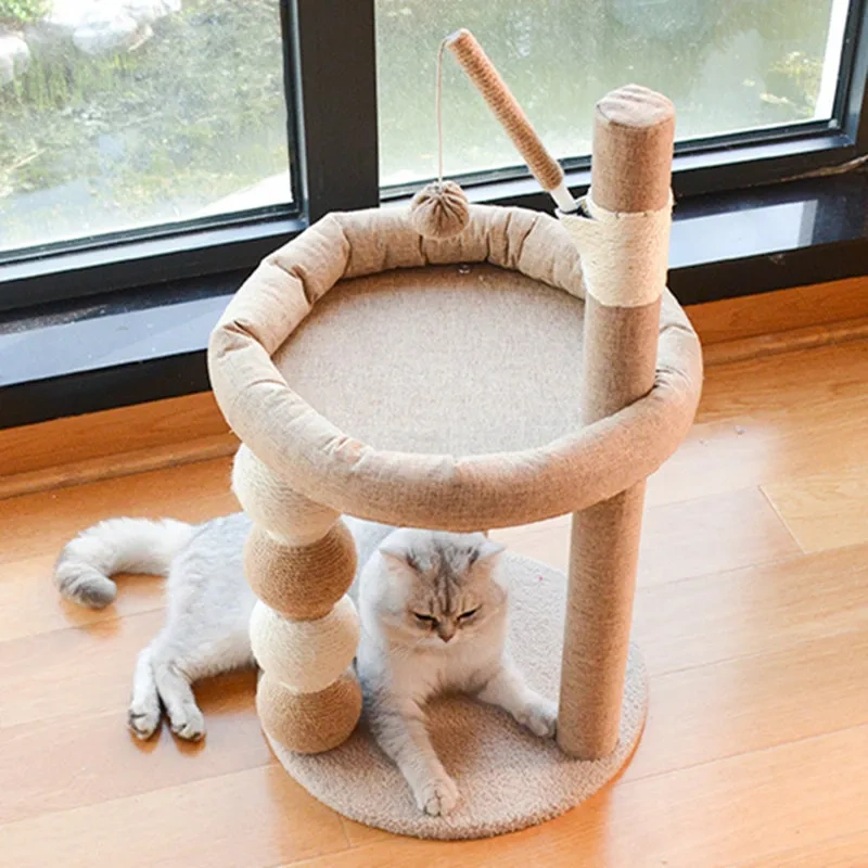 Cat Scratcher Cat Tree House Cats Scratch Board with Sleeping Nest Sisal Scratching Post for Cats Climbing Frame Sofa Protector
