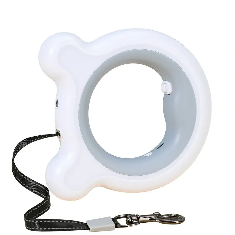LED retractable dog leash, reflective flashlight, one-button brake, suitable for small and medium-sized dog walking leash