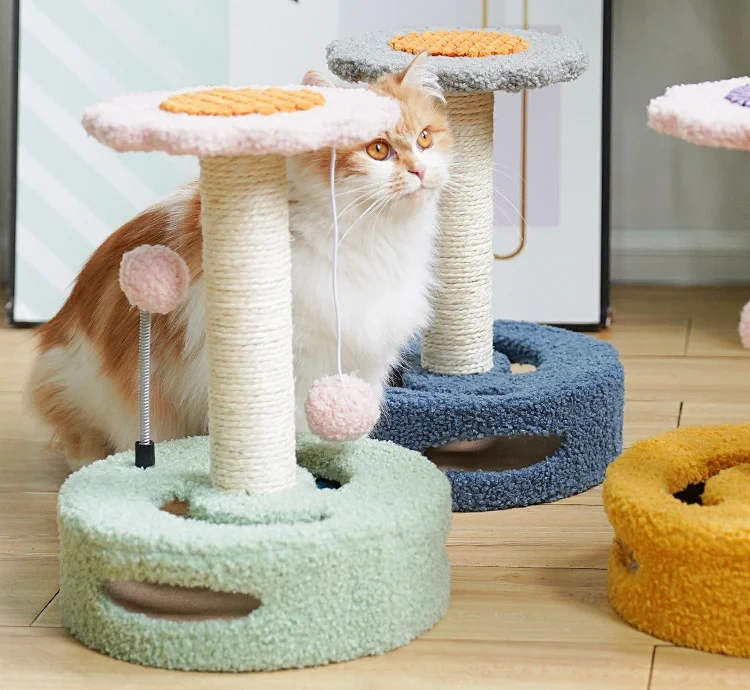 Cat Scratching Post and Kitten Scratching Post Purr-Babies to Scratch Made from Sisal and Plush Cat Scratcher Kitten Toy